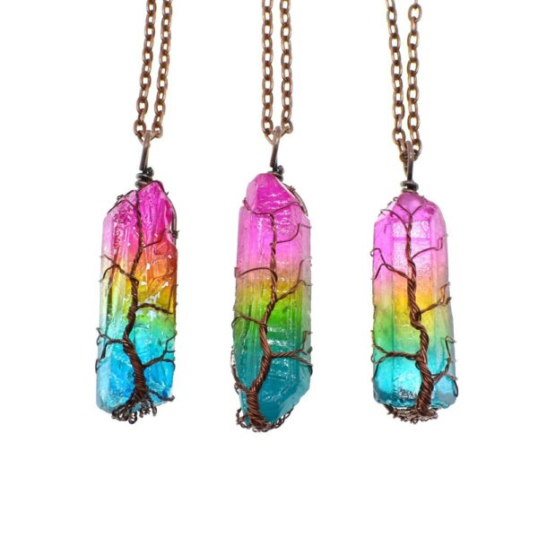 Hot Selling Stone Crystal Pillar Tree Of Life Pendant In Europe And America - Image 6