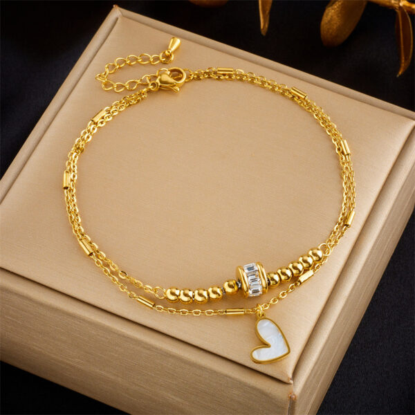 Fashion Jewelry Boho Classic Love Heart Ankle Chain Double Layer Chain Bracelet Anklet Charm Tassel Leg Chain On Foot Chain Women Party Jewelry Accessories - Image 4