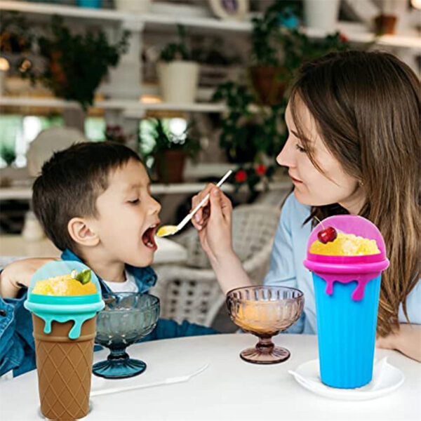 500ml Large Capacity Slushy Cup Summer Squeeze Homemade Juice Water Bottle Quick-Frozen Smoothie Sand Cup Pinch Fast Cooling Magic Ice Cream Slushy Maker Beker Kitchen Gadgets - Image 4