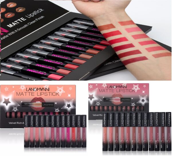 Matte Lipstick Waterproof Long-lasting Velvet Lipstick Set - Image 4