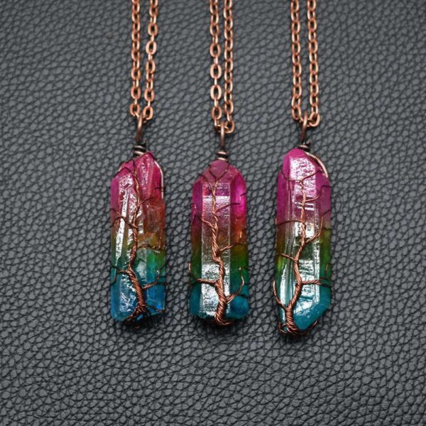Hot Selling Stone Crystal Pillar Tree Of Life Pendant In Europe And America - Image 5