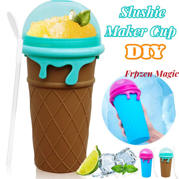 500ml Large Capacity Slushy Cup Summer Squeeze Homemade Juice Water Bottle Quick-Frozen Smoothie Sand Cup Pinch Fast Cooling Magic Ice Cream Slushy Maker Beker Kitchen Gadgets - Image 3