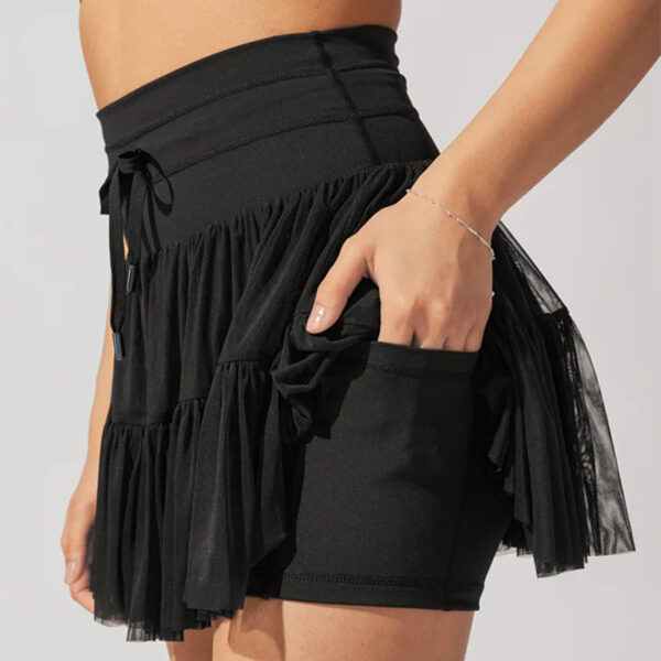 High Waist Dress Lace-up Sports Skirt With Anti-exposure Safety Pants Summer Fashion Pleated Skirt Womens Clothing - Image 5