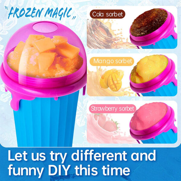 500ml Large Capacity Slushy Cup Summer Squeeze Homemade Juice Water Bottle Quick-Frozen Smoothie Sand Cup Pinch Fast Cooling Magic Ice Cream Slushy Maker Beker Kitchen Gadgets - Image 8