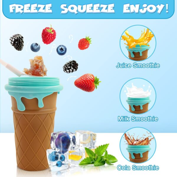 500ml Large Capacity Slushy Cup Summer Squeeze Homemade Juice Water Bottle Quick-Frozen Smoothie Sand Cup Pinch Fast Cooling Magic Ice Cream Slushy Maker Beker Kitchen Gadgets - Image 2