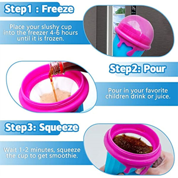 500ml Large Capacity Slushy Cup Summer Squeeze Homemade Juice Water Bottle Quick-Frozen Smoothie Sand Cup Pinch Fast Cooling Magic Ice Cream Slushy Maker Beker Kitchen Gadgets - Image 7