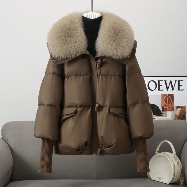 Down Cotton-padded Jacket Women's Short Fur Collar Thickened Coat Winter Clothing - Image 9