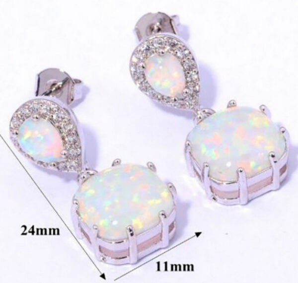 New Pearl Turquoise Opal Silver Plated Fashion Popular Earrings - Image 3