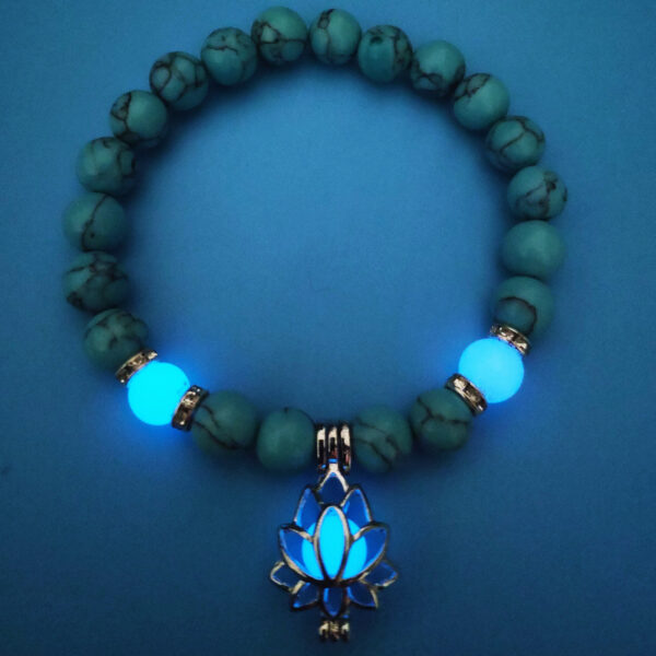 Energy Luminous Lotus Natural Stone Bracelet Yoga Healing Luminous Glow In The Dark Charm Beads Bracelet For Men Women Prayer Buddhism - Image 4