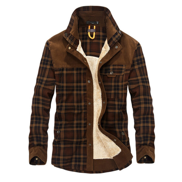 Winter Jacket Men Thicken Warm Fleece Jackets Coats Pure Cotton Plaid Jacket Military Clothes - Image 9