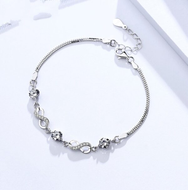 S925 Sterling Silver Bracelet Jewelry Diamond crystalfashionable female jewelry factory wholesale agent silver - Image 7