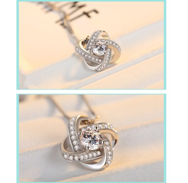 S925 Sterling Silver Pendant With Clover Diamond Necklace - Image 9