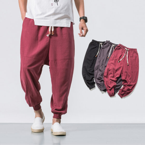 Mens Hip Hop Streetwear Gym Joggers Pants Drawstring Elastic Pockets Tapered Sweatpants - Image 4