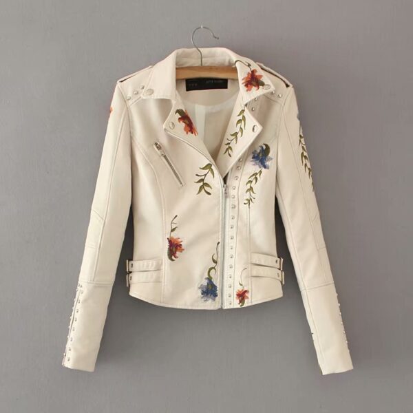 Embroidered studded leather jacket - Image 2