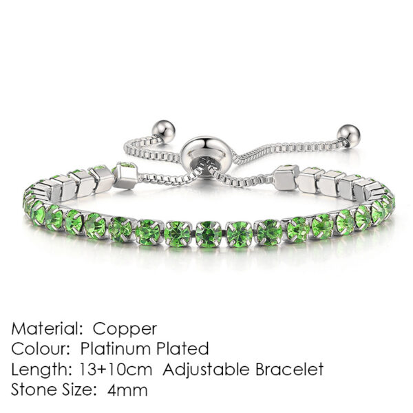 Round Zircon Single Row Full Diamond Tennis Bracelet - Image 5