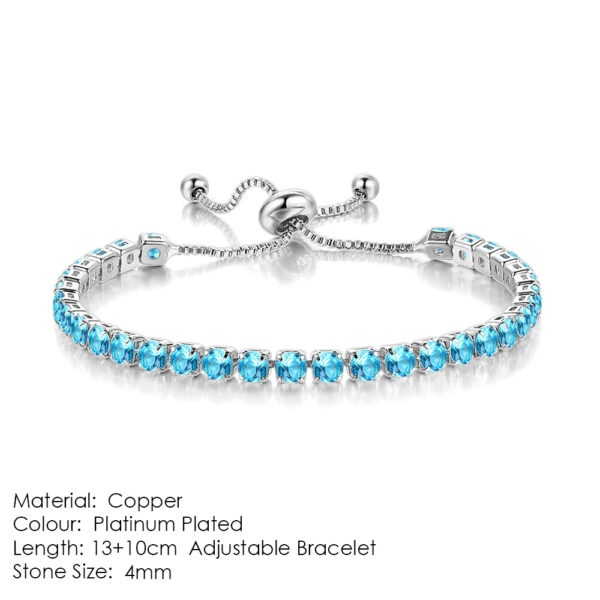 Round Zircon Single Row Full Diamond Tennis Bracelet - Image 9