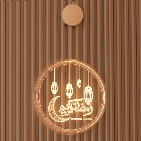 LED Ramadan Castle Moon Kerosene 3D Hanging Lamp - Image 2