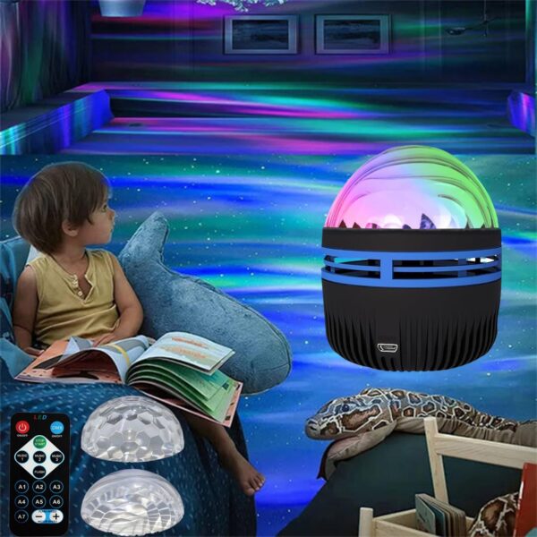 LED Star Galaxy Projector Lamp Spotlight Colorful Rotating Magic Ball Bedroom Atmosphere Lamp Bar KTV Disco Party Stage Light - Image 4