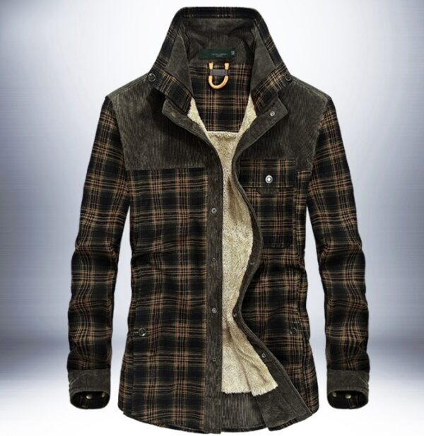 Winter Jacket Men Thicken Warm Fleece Jackets Coats Pure Cotton Plaid Jacket Military Clothes - Image 6