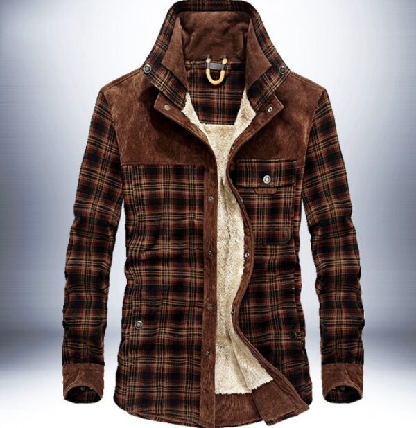 Winter Jacket Men Thicken Warm Fleece Jackets Coats Pure Cotton Plaid Jacket Military Clothes - Image 7