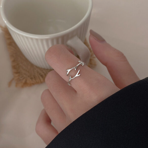 Branch Ring Female Simple Personality Super Fairy Girl Heart Ins Fashion Temperament Index Finger Ring Adjustable - Image 3