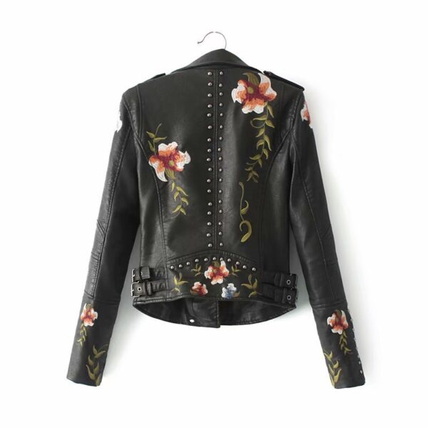 Embroidered studded leather jacket - Image 5