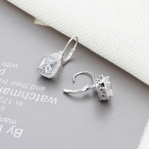 s925 sterling silver rhinestone earrings - Image 3