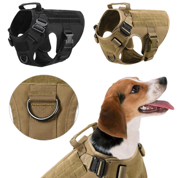 Military Tactical Dog Harness German Shepherd Adjustable Pet Dog Back - Image 4