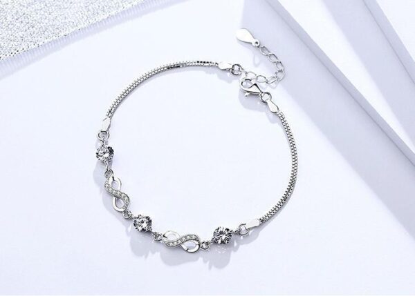 S925 Sterling Silver Bracelet Jewelry Diamond crystalfashionable female jewelry factory wholesale agent silver - Image 5