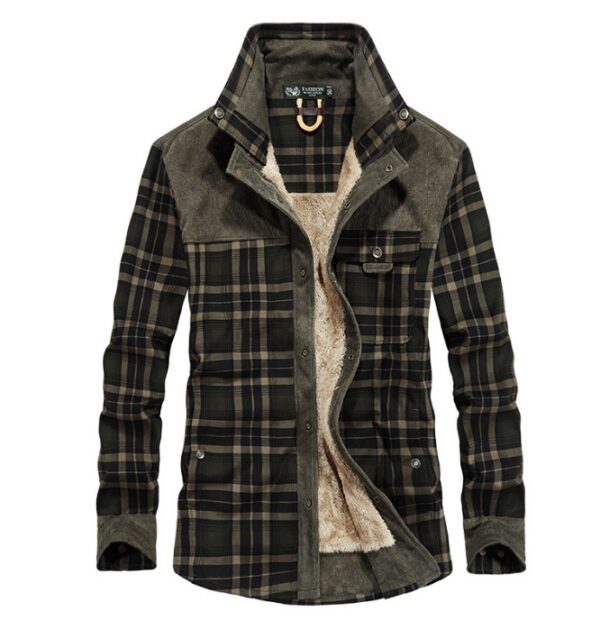 Winter Jacket Men Thicken Warm Fleece Jackets Coats Pure Cotton Plaid Jacket Military Clothes - Image 10