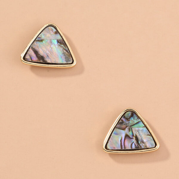 Triangular Natural Color Abalone Shell Stud - Image 4