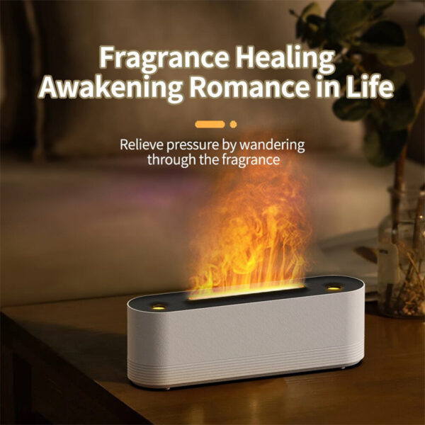 Flame Air Humidifier Ultrasonic 7 Colors Aroma Diffuser LED Cool Mist Maker Fogger Essential Oil Room Fragrance Office Home Decor - Image 2