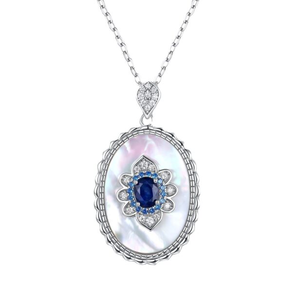 Sapphire Diamond Pendant 925 Sterling Silver Party Wedding Pendants Chain Necklace For Women Charm Jewelry - Image 5