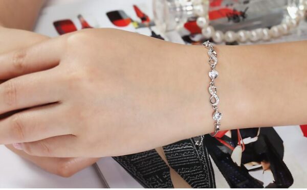 S925 Sterling Silver Bracelet Jewelry Diamond crystalfashionable female jewelry factory wholesale agent silver - Image 6