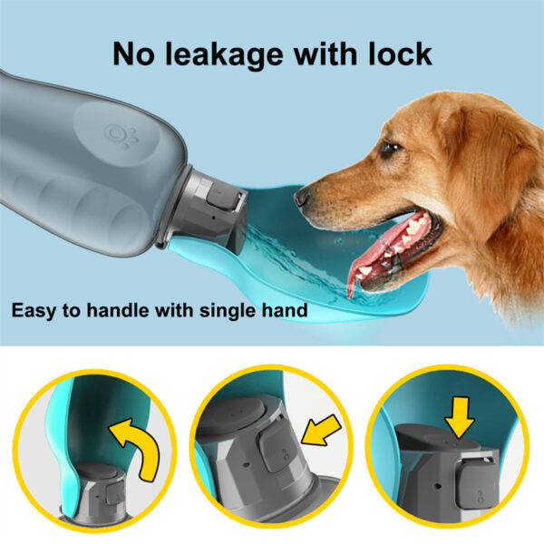 800ml Dogs Water Bottle Portable High Capacity Leakproof Pet Foldable Drinking Bowl Golden Retriever Outdoor Walking Supplies Pet Products - Image 3