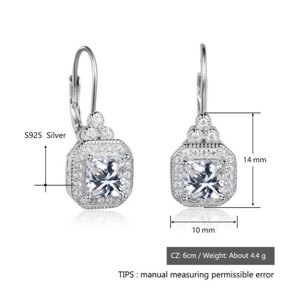 s925 sterling silver rhinestone earrings - Image 4