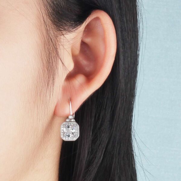 s925 sterling silver rhinestone earrings - Image 2