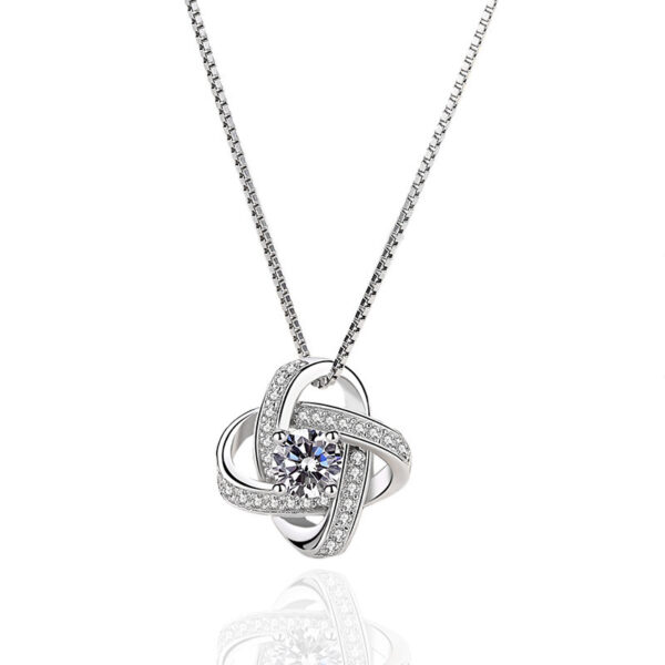 S925 Sterling Silver Pendant With Clover Diamond Necklace - Image 3