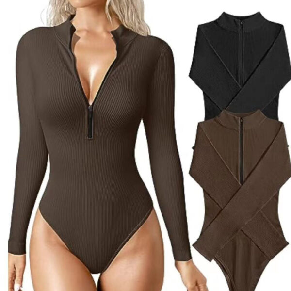 Fashion Long Sleeve Jumpsuit Seamless Slimming Shapewear For Women Romper - Image 3