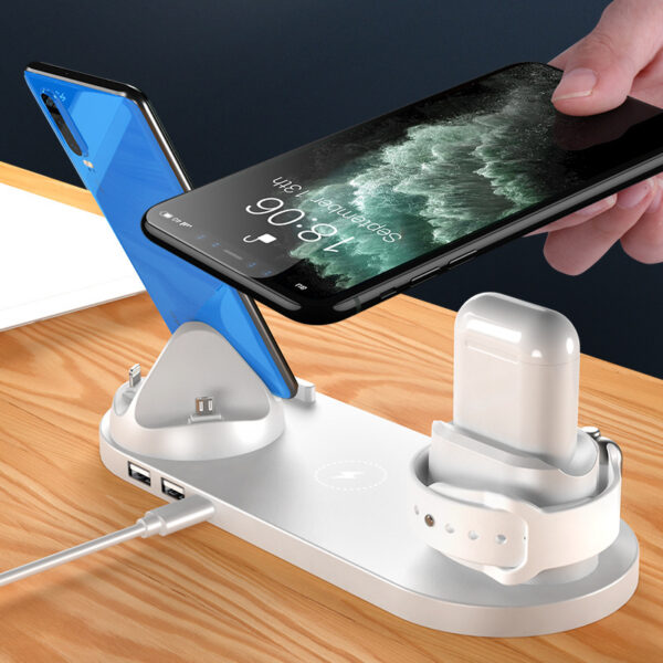 Wireless Charger For IPhone Fast Charger For Phone Fast Charging Pad For Phone Watch 6 In 1 Charging Dock Station - Image 2