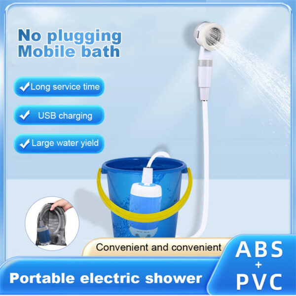 Outdoor Camping Shower Portable Electric Shower Gadgets Waterproof 5000mAh Rechargeable Battery Powered For Hiking Traveling - Image 3