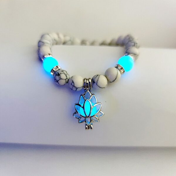 Energy Luminous Lotus Natural Stone Bracelet Yoga Healing Luminous Glow In The Dark Charm Beads Bracelet For Men Women Prayer Buddhism - Image 6