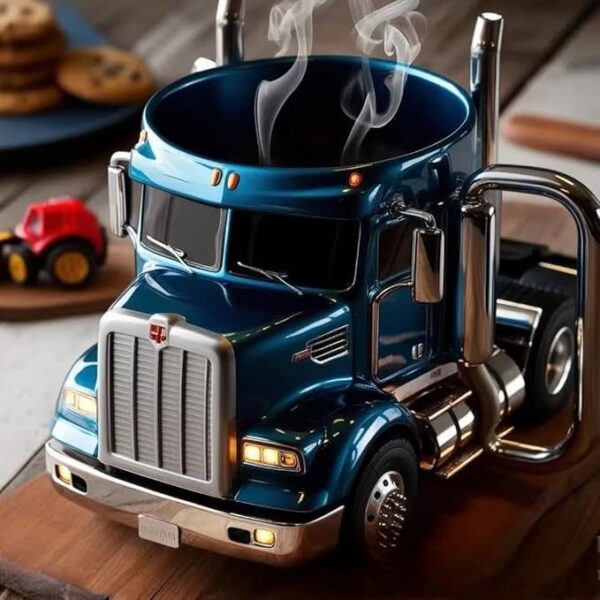 Durable Truck Coffee Mug Semi Truck Handcrafted Coffee Cup Semi-trailer Shaped Semi-Truck Coffee Mugs For Family - Image 6