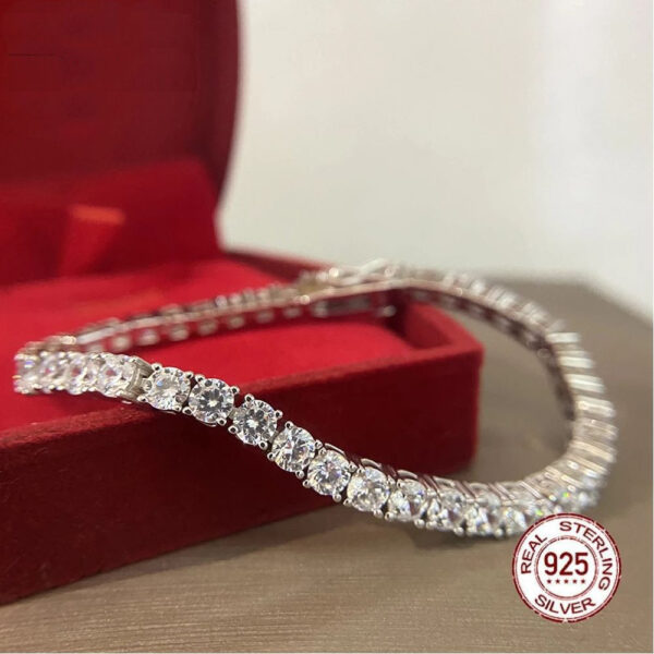 S925 Silver Bracelet 17-19cm Chain Length Optional Tennis Chain - Image 4