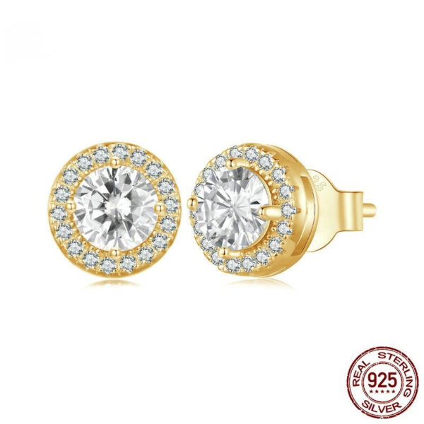 S925 Sterling Silver White Gold Plated Light Luxury All-match Stud Earrings Ornament Women - Image 4
