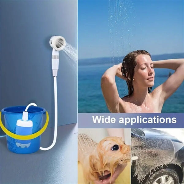 Outdoor Camping Shower Portable Electric Shower Gadgets Waterproof 5000mAh Rechargeable Battery Powered For Hiking Traveling - Image 4