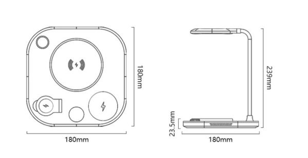 New Three-in-one Wireless Magnetic Charger 15W Fast Charging Desk Lamp Suitable - Image 2