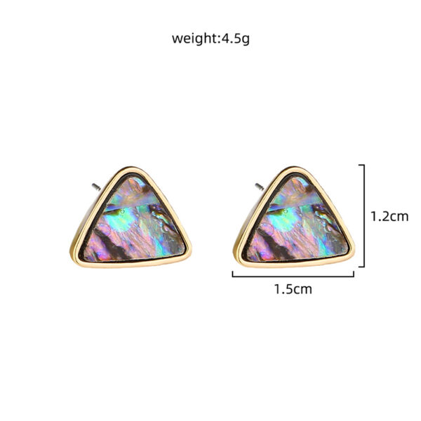 Triangular Natural Color Abalone Shell Stud - Image 5