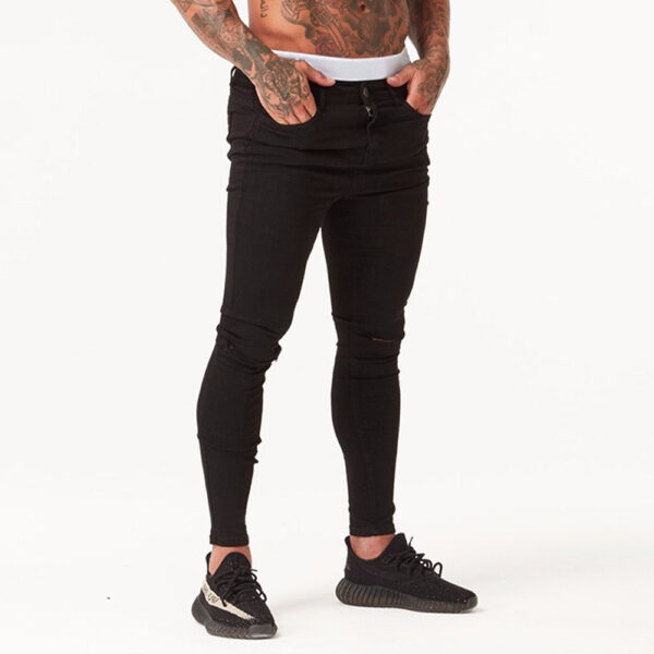 Summer Distressed Hip Hop Style Washed Super Skinny Men Ripped Jeans - Image 2