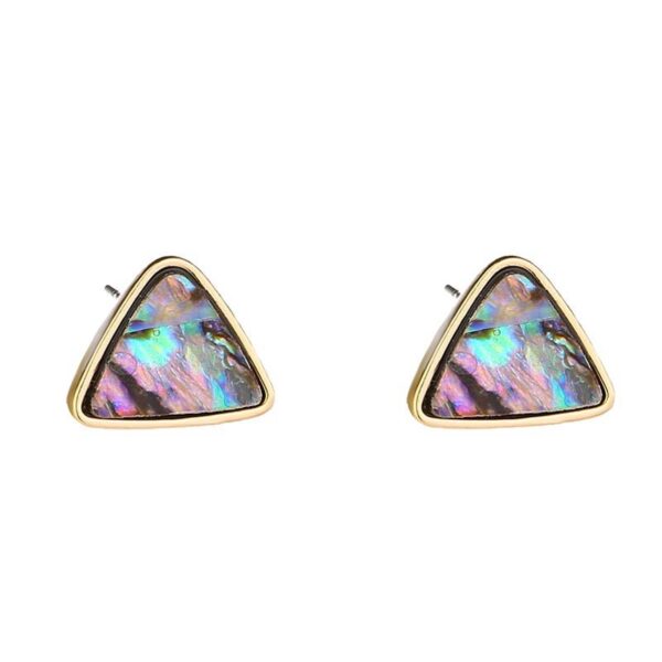 Triangular Natural Color Abalone Shell Stud - Image 2